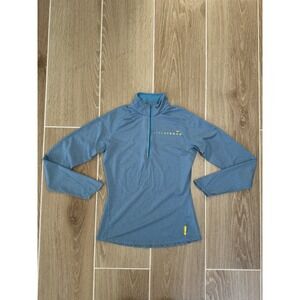 Nike Livestrong 1/4‎ Zip Jacket Womens Small Blue Lightweight Pullover Running